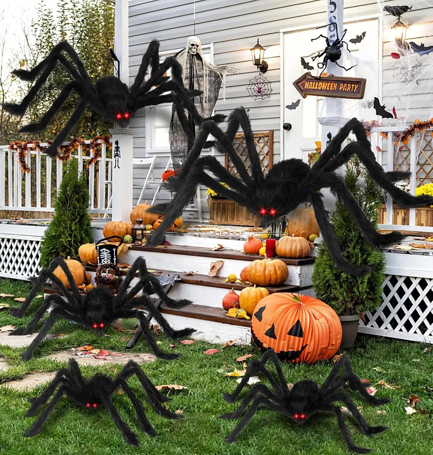 Giant Halloween Plush Spider Decoration