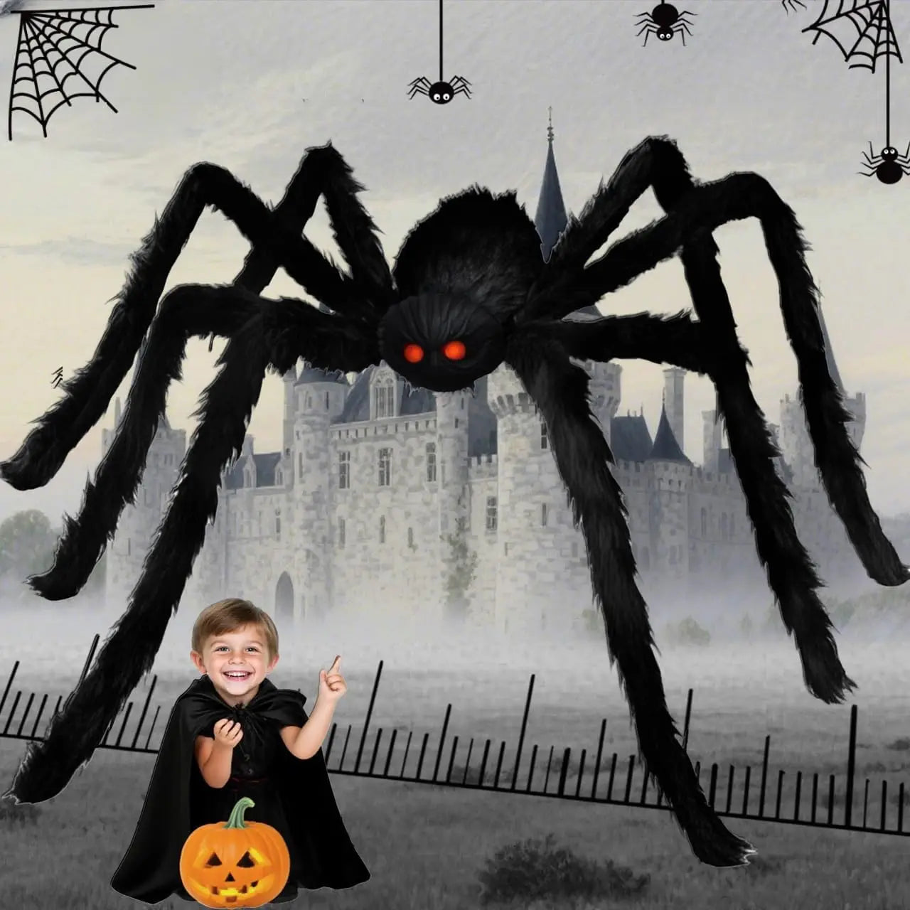 Giant Halloween Plush Spider Decoration