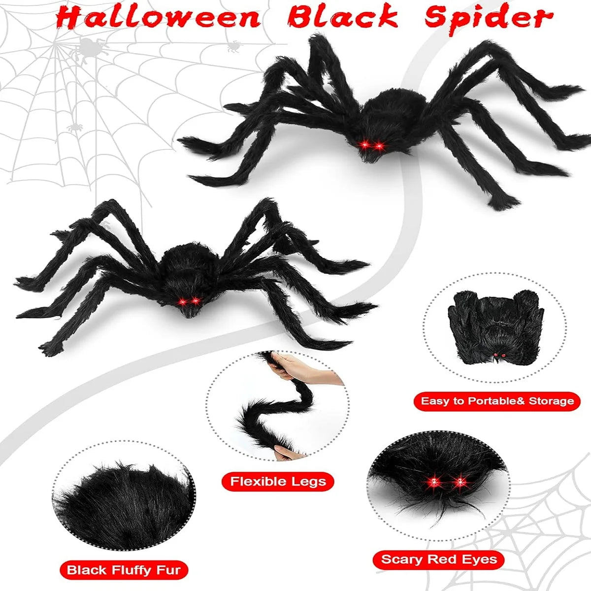 Giant Halloween Plush Spider Decoration